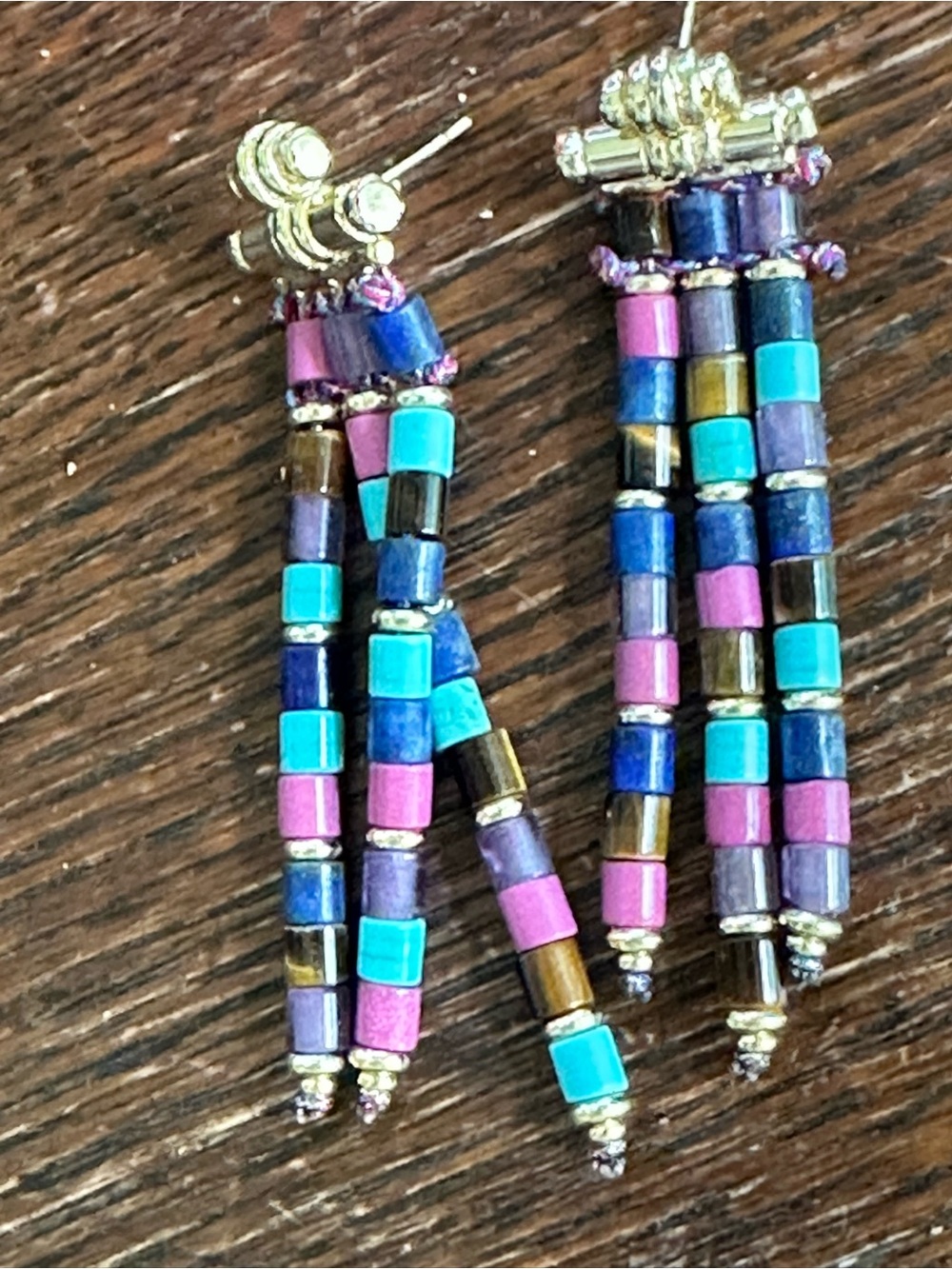 Kendra Scott Multicolor Beaded Tassel Earrings - Turquoise, Pink, Blue
